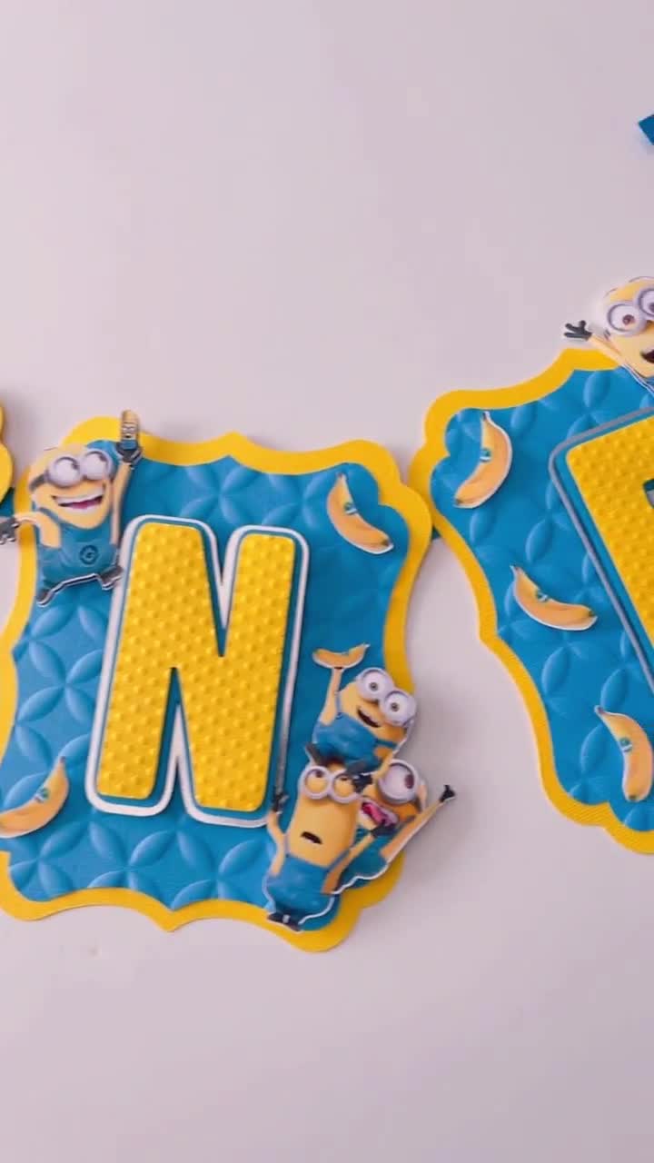 2 x Sfondo di compleanno personalizzato MINIONS Banner di compleanno  personalizzato Minions Banner da parete di compleanno Minions Minions 40x24  pollici -  Italia