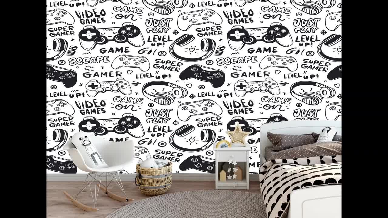 Gamer Wall Sticker Gamer Wall Decals Children Video Game Room Decor Gaming  Controller Wall Stickers Removable DIY Cartoon Party Wallpaper for Gamer  Bedroom Playroom Decor 