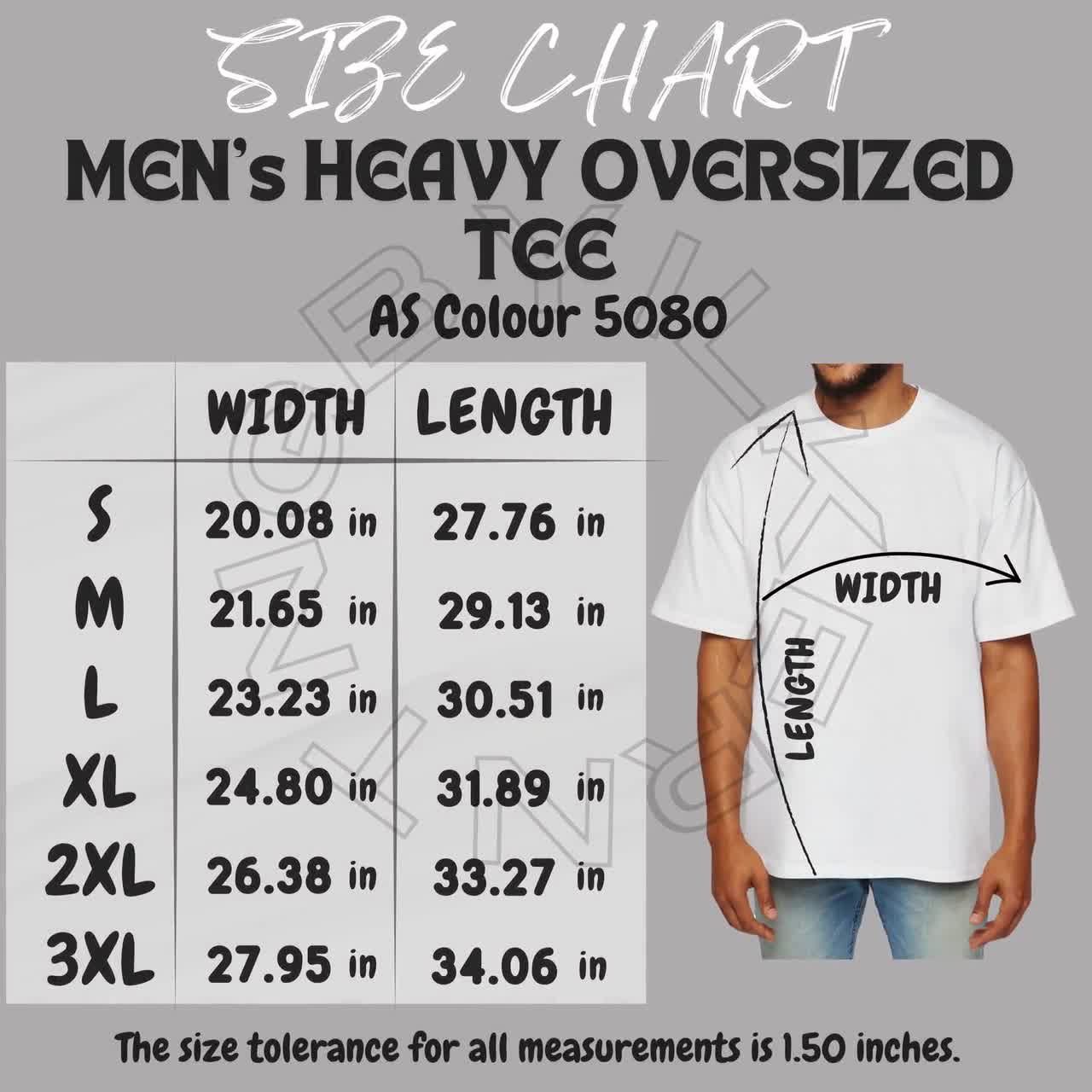 Tee size chart | Men's Heavy Oversized Tee mockup and size chart | AS Colour 5080 size chart | Tee size chart | size chart | AS Colour 5080 Tee size chart | Men's Heavy Oversized Tee mockup and size chart | AS Colour 5080 size chart | Tee size chart | size chart | AS Colour 5080