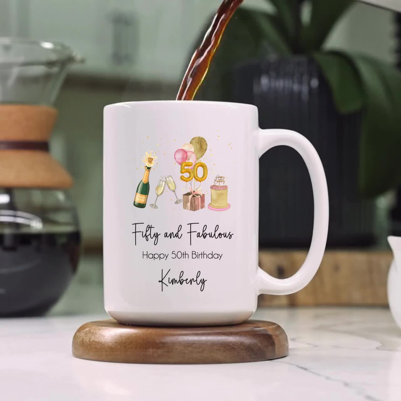 Fifty And Fabulous Coffee Mug Cup, Fifty And Fabulous Gift, 50th Birthday  Coffee Mug, 50th Birthday Gift For Women, Fiftieth Birthday Gift