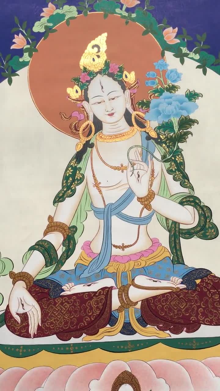 白ターラタンカ｜七眼の女神｜癒しと守護の神｜チベット仏教｜ターラ
