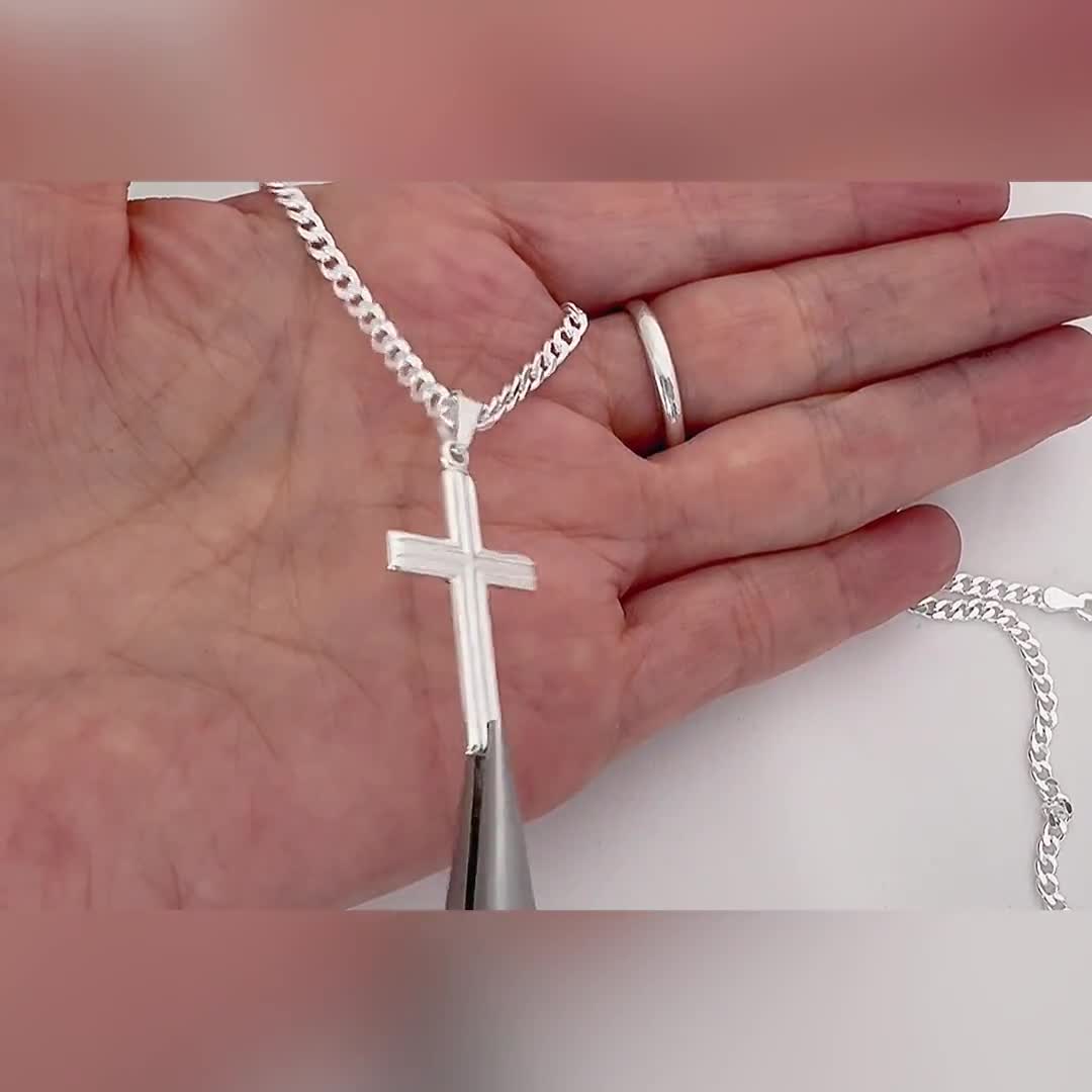 Boys Cross Necklace Myfresty 925 Sterling Silver Cross Necklace