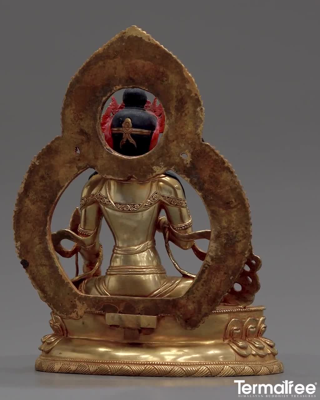 地蔵菩薩像 | ネパールの金箔と彩色を施した銅の傑作 - 永遠の誓いと
