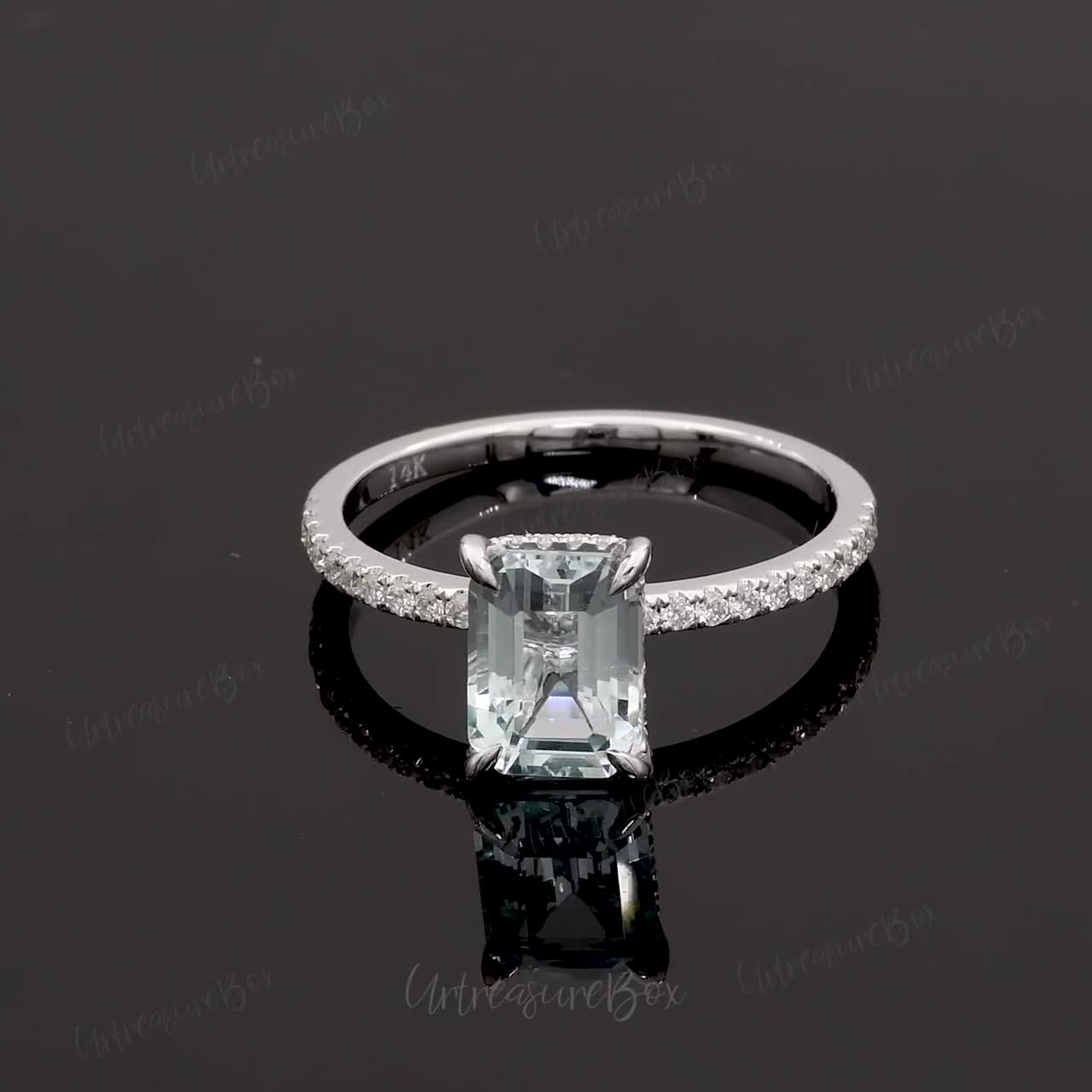 Uloveido Anillo De Meralda Verde Natural Para Mujer, De Plata De Ley