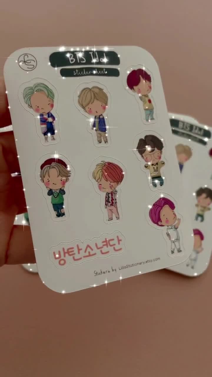 BTS Sticker Sheet, BTS Stickers, Kpop Stickers, Jungkook Sticker