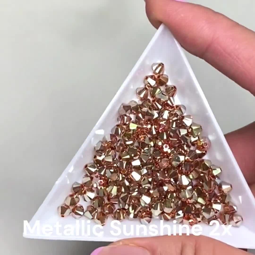 Crystal Metallic Sunshine 2x (001 MTSH2) Gold Genuine Swarovski