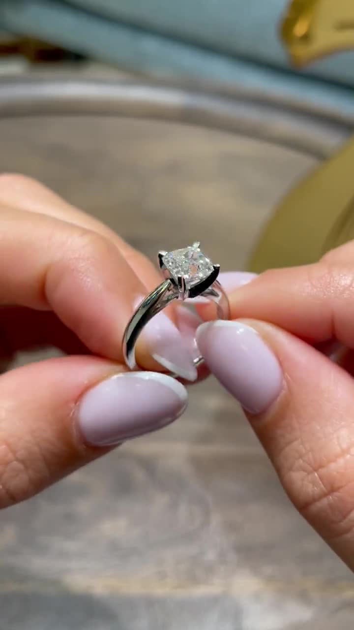 Anillo De Matrimonio Bodas Solitario Para Mujer En Oro Solido Real 14K Duo  Para Mujer Anillo De Parejas Solitaire Ring Gold Engagement Ring 