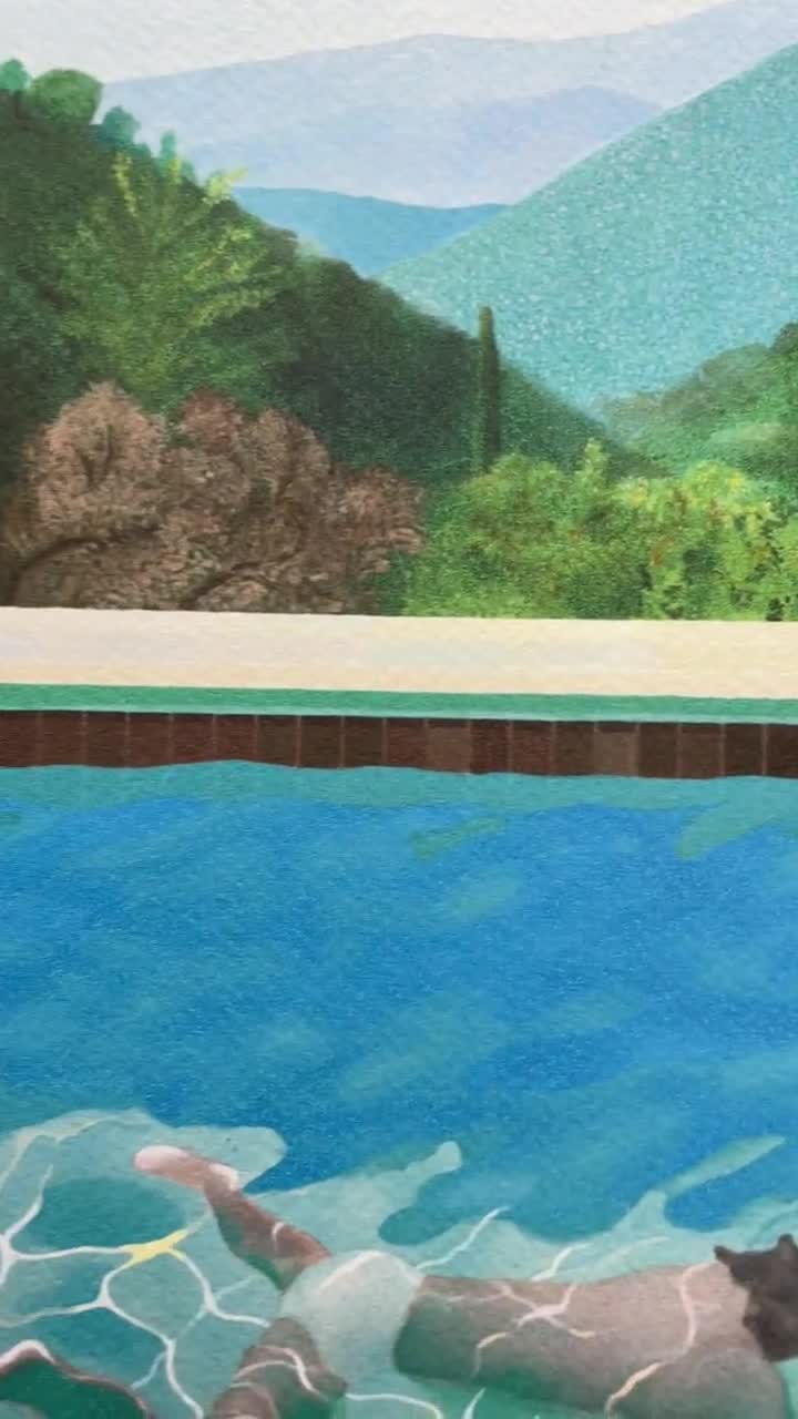David Hockney Pool Leinwandbild 70x100cm - Wandkunst Für Wohnzimmer