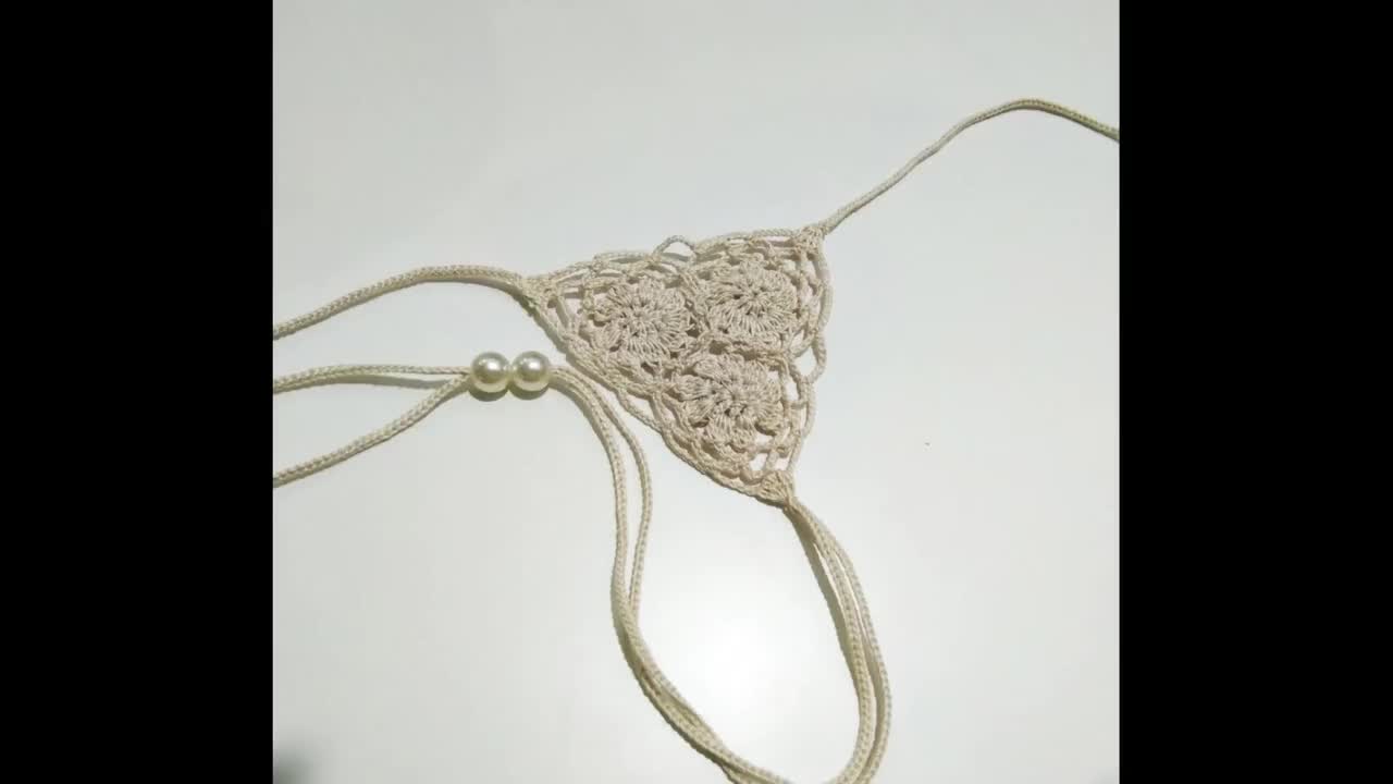 Extreme Micro Thong. Crochet Extreme Micro Bikini Bottom. Micro See Through  Thongs. Flower Thong. Micro G-string Thong by Trangscrochet 