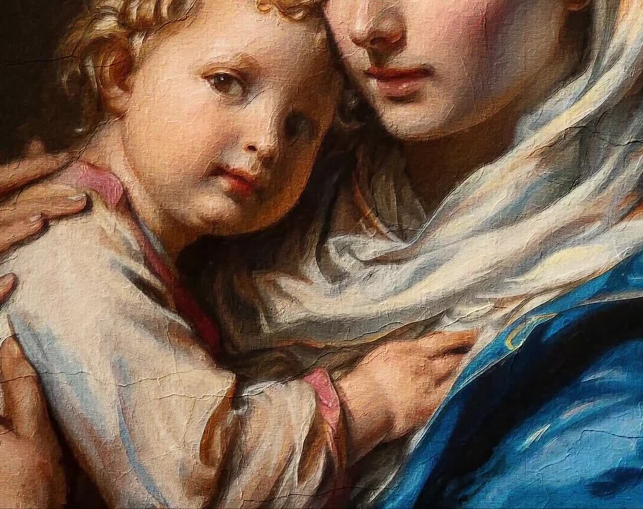 聖母マリアと幼子イエスの絵画：カトリックの聖家族の印刷物（デジタル