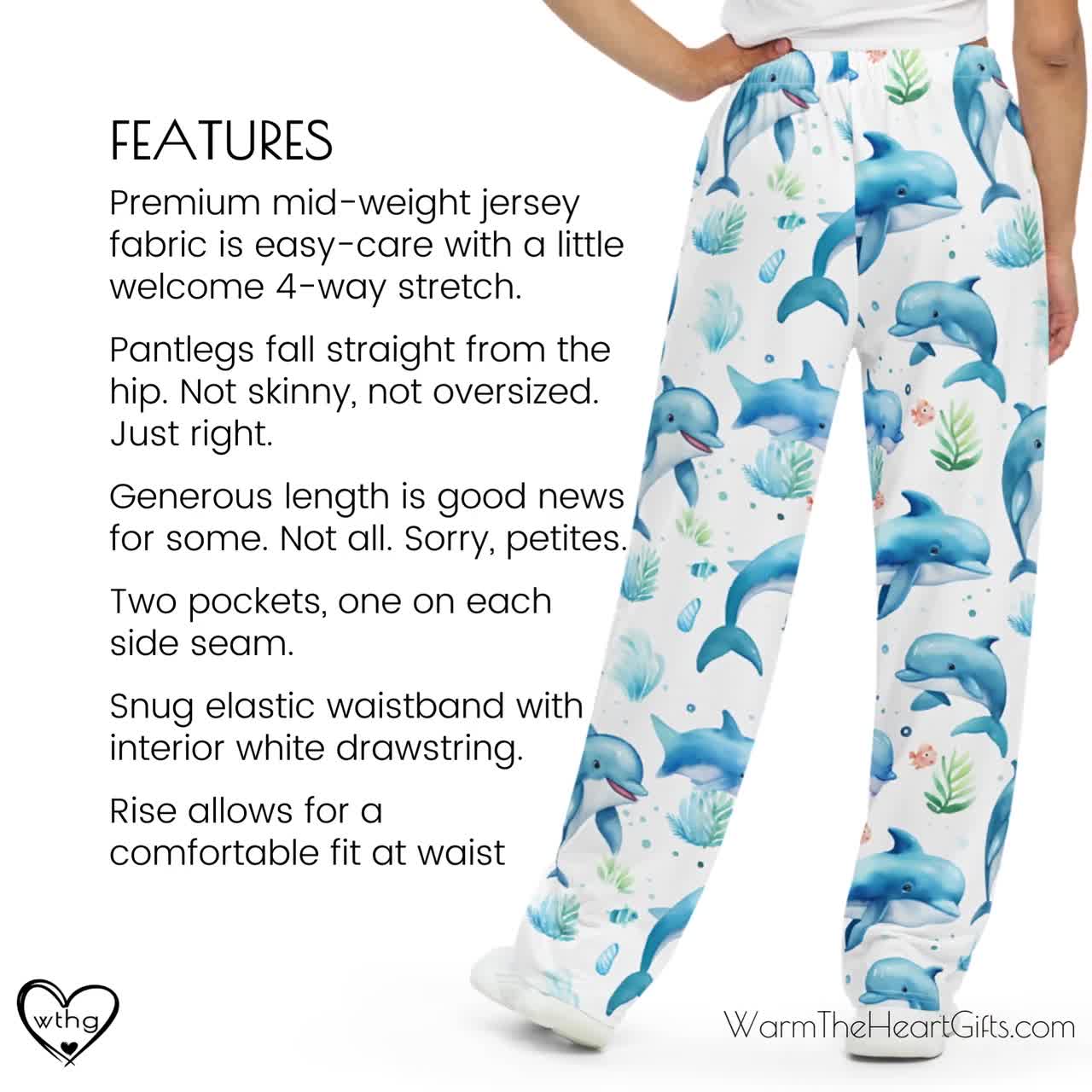 Dolphin Pajama Pants Porpoise Pocket PJ Bottoms 5678 PJU Dolphin Babies Etsy UK