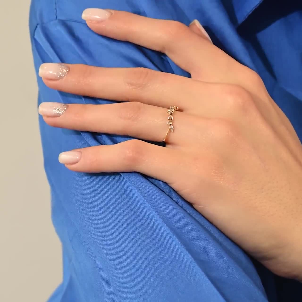 Dainty Diamond Ring, Simple Gold Ring, Marquise Diamond Ring