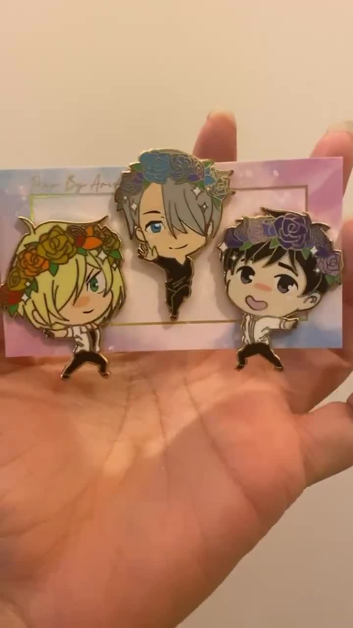 Eislaufen Blume Junge Chibi History Maker Pins Anime Enamel - Etsy.de
