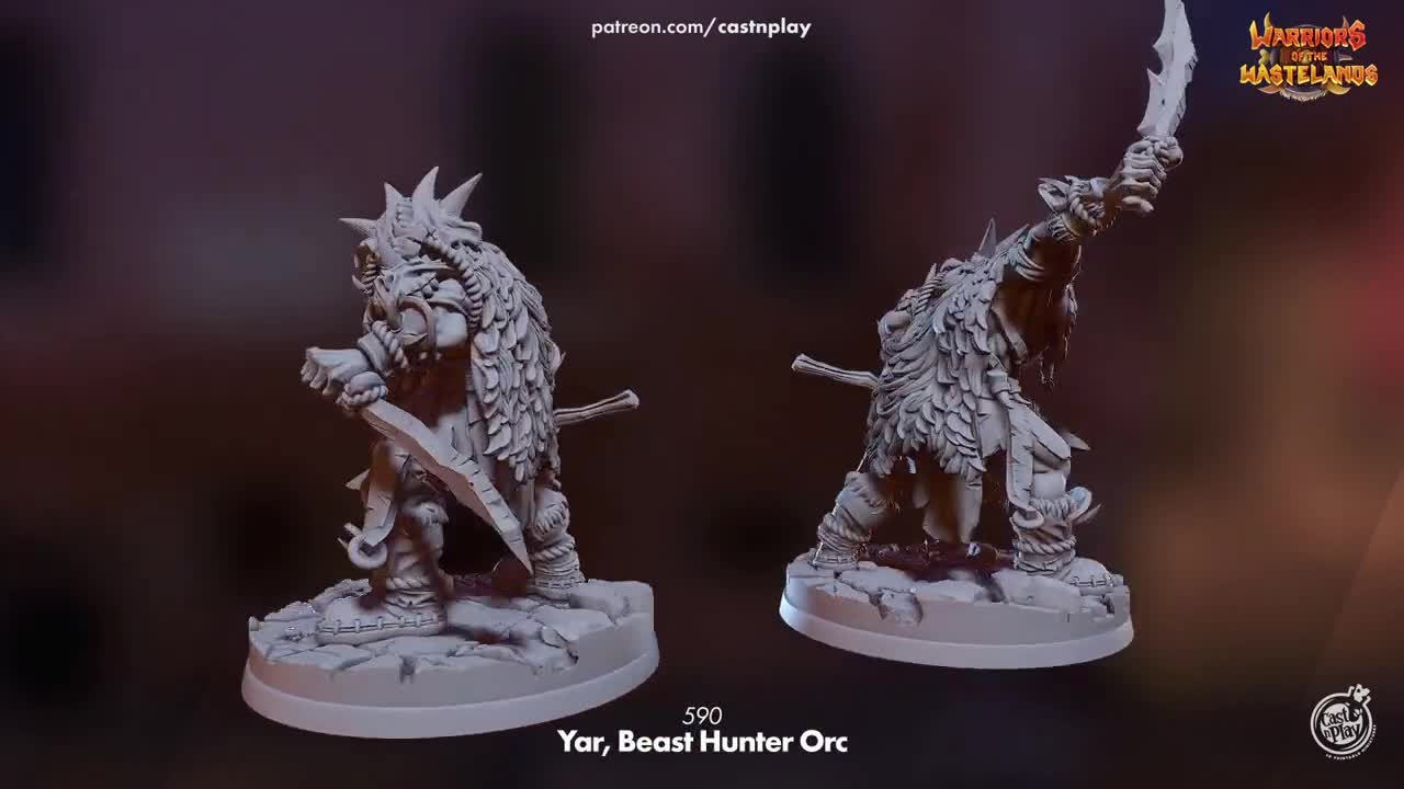 castplay stocking Yar, Beast Hunter Orc - 590 - Castnplay - Warriors of the Wasteland -  Dungeons and Dragons - Role Playing - Tabletop RPG - Pathfinder - Etsy