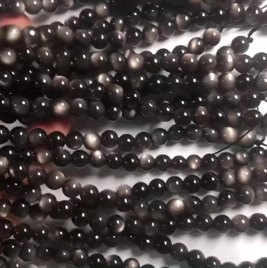 Perline Di Ossidiana Dorata Naturale Autentica Da 15,5 Pollici, Perline