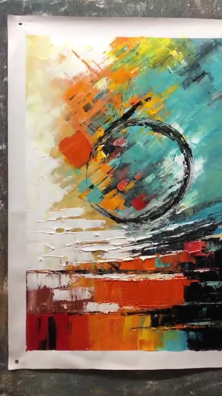 Colorful Acrylic Painting Large Abstract Painting,palette Knife