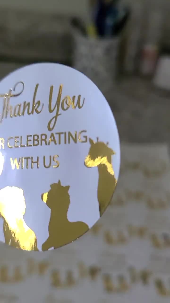 Gold foil stickers DIY safari baby shower favors 1.9 labels