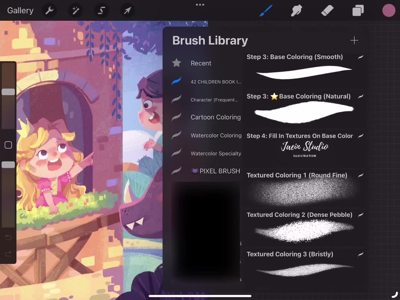 42 Procreate Brushes Children Book Drawing Kit, Color Palettes