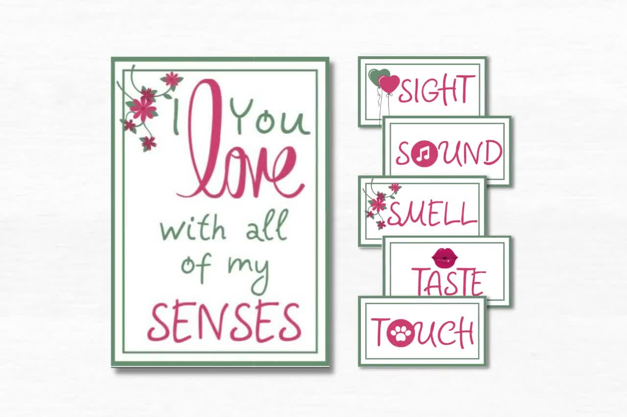 5 Senses Gift Tags One Year Anniversary Gifts for Boyfriend 