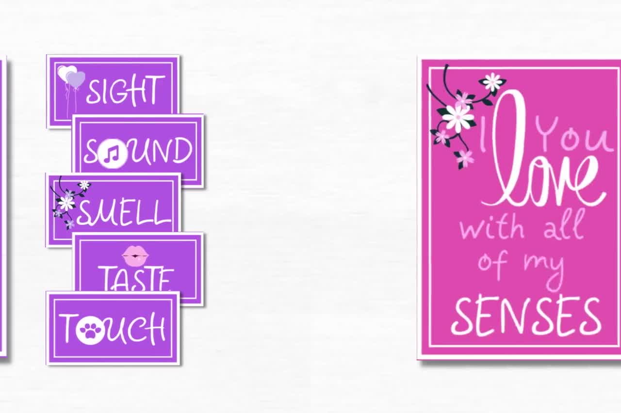 5 Senses Gift Tags 1st Anniversary Gift for Husband Printable