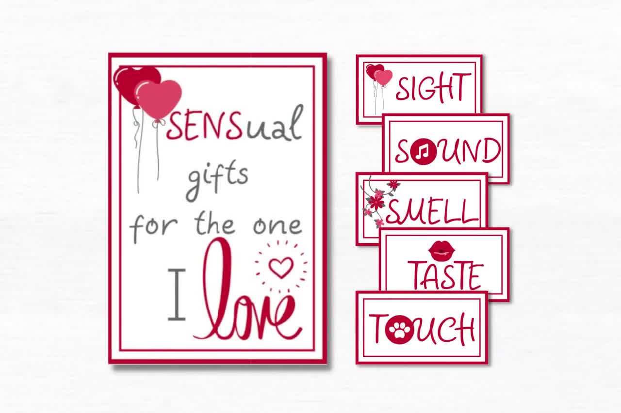 5 Senses Gift Tags 1st Anniversary Gift for Husband Printable