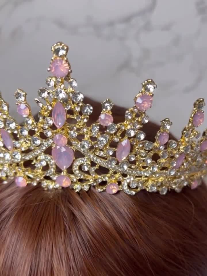 Accessori sposa corona di lusso con strass e cristalli