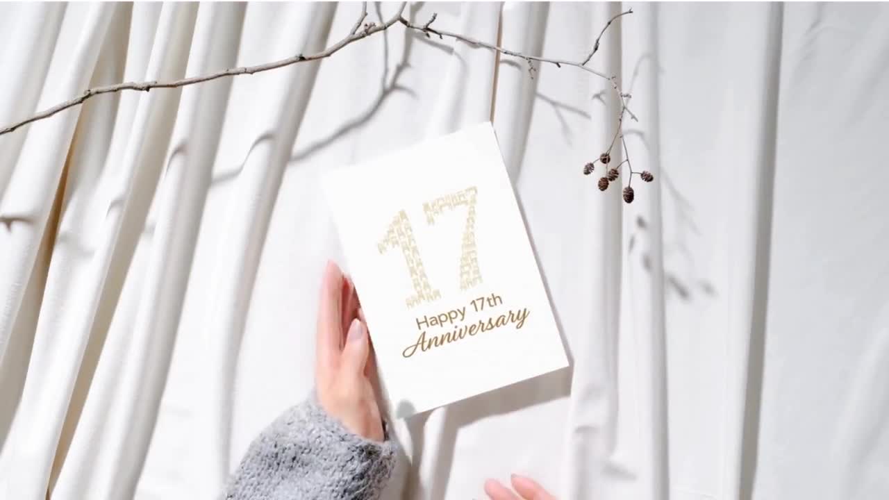 17th Anniversary Card · Furniture Theme Tables & Chairs · Digital