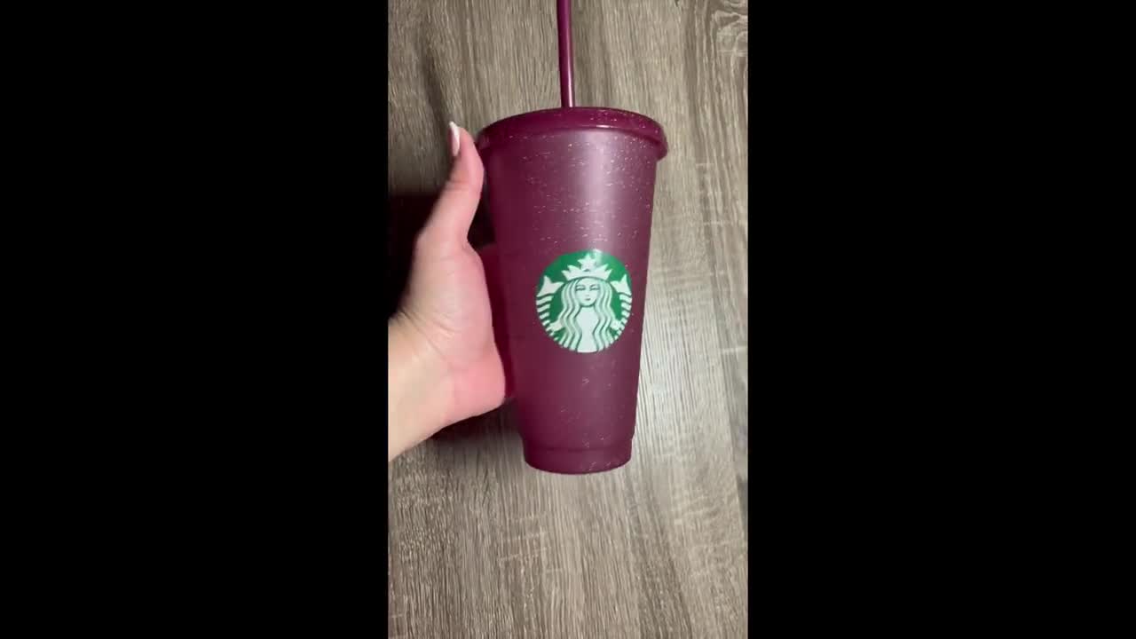 Starbucks Hong Kong - Christmas Series - 24oz Colorful Glitter Reusable  Plastic Cold Cups Set (5-pack)