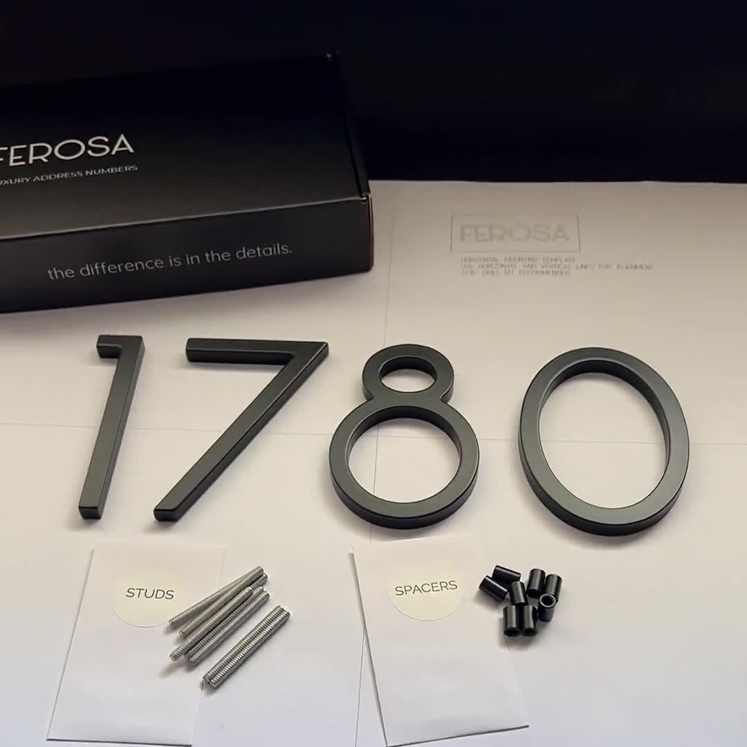 House Number Sign BetLight Modern Large House Numbers-12 Inch High Stainless...  House Numbers For Outside BetLight Modern House Numbers-8 Inch High Stainless Steel Floating