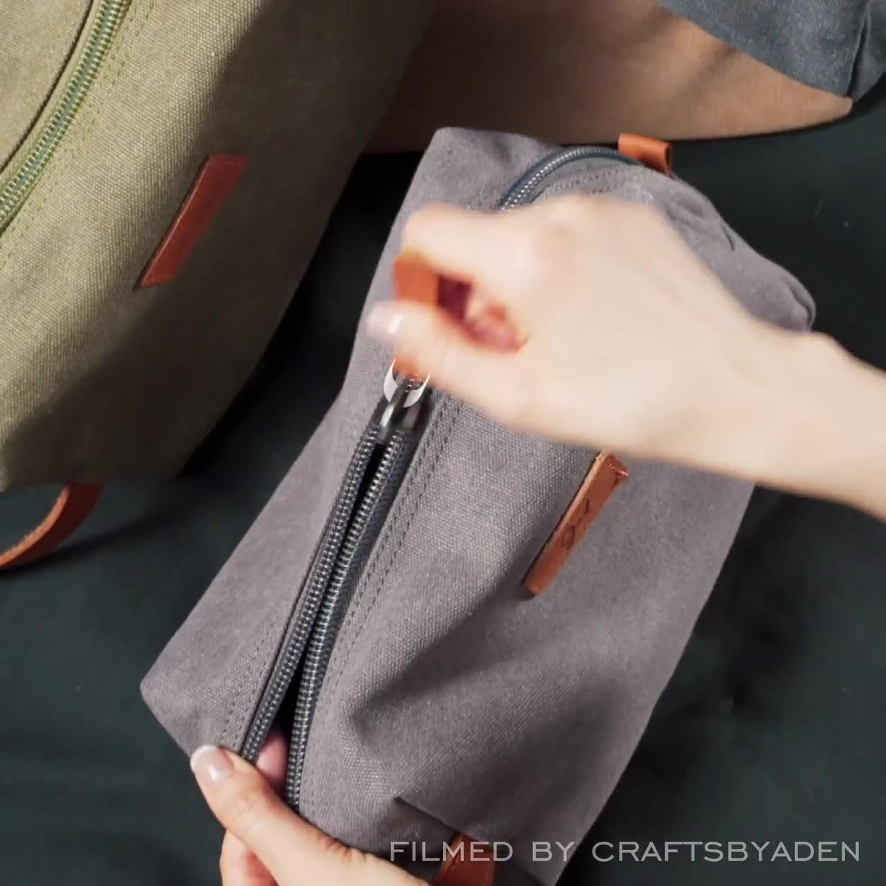 Custom Canvas Men's Toiletry Bag, Men's Wash Bag with Name, Personalized Travel Bag, Groomsmen Gift, Father Gifts, Valentines Day Gift video poster