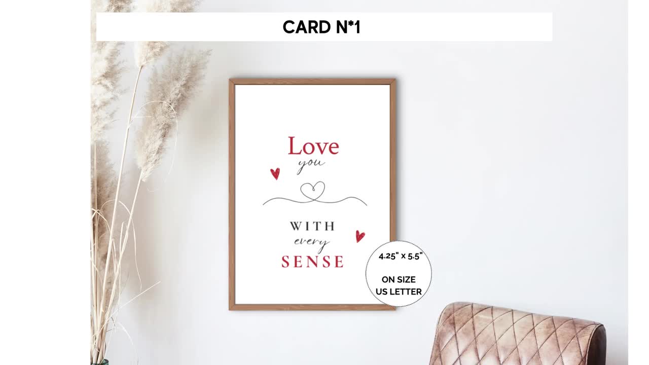 Printable 5 Senses Gift Tags for Him Anniversary Gift Ideas