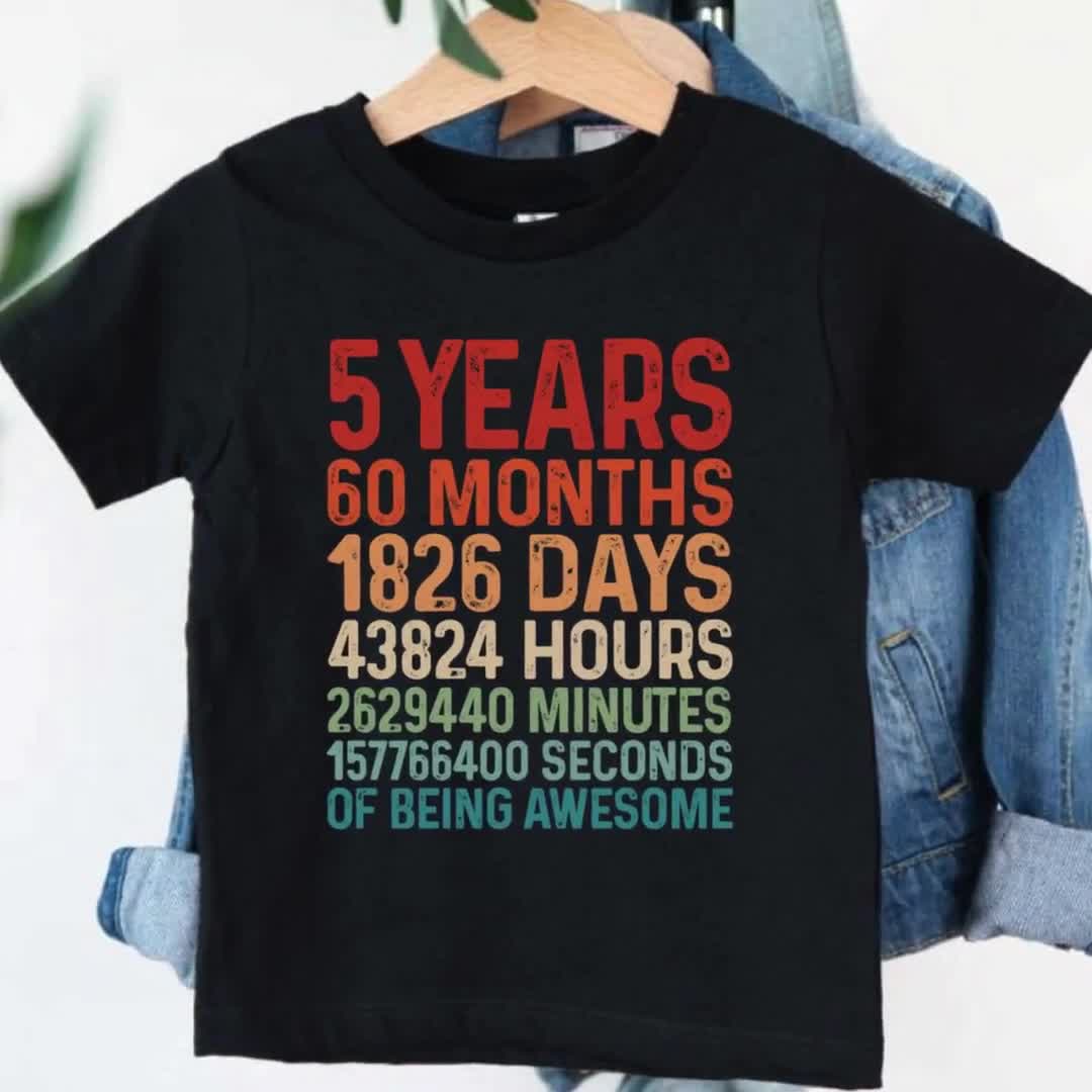 5th Birthday Shirt 5 Years Of Being Awesome 5th Birthday Shirt 5 Years Of Being Awesome