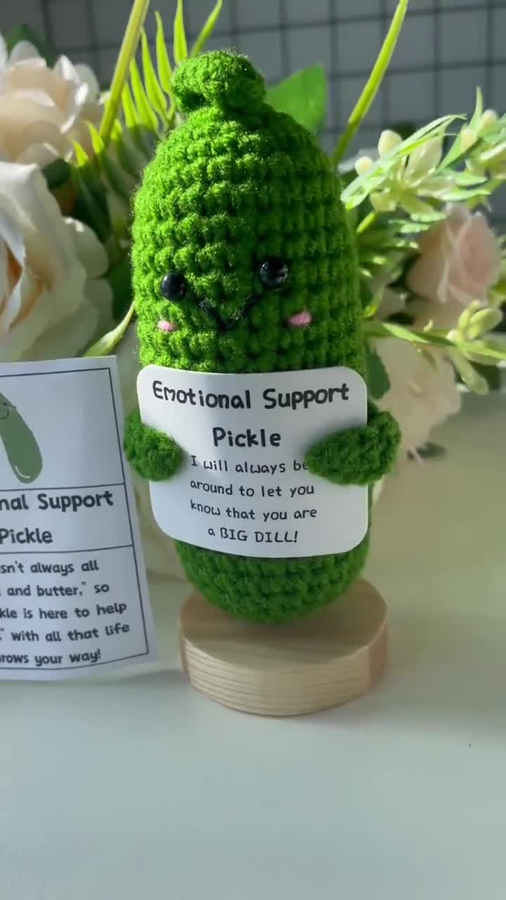Emotional Support Pickle, Crochet Handmade Smile Sour Positive Cucumber –  Nursing Life Shop