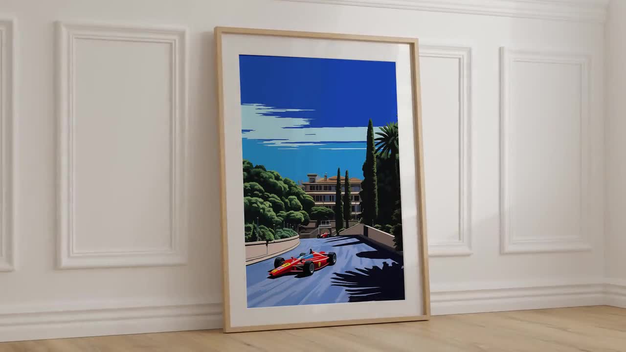 Minimalist City Pop Formula 1 Italy Hiroshi Nagai Print,retro