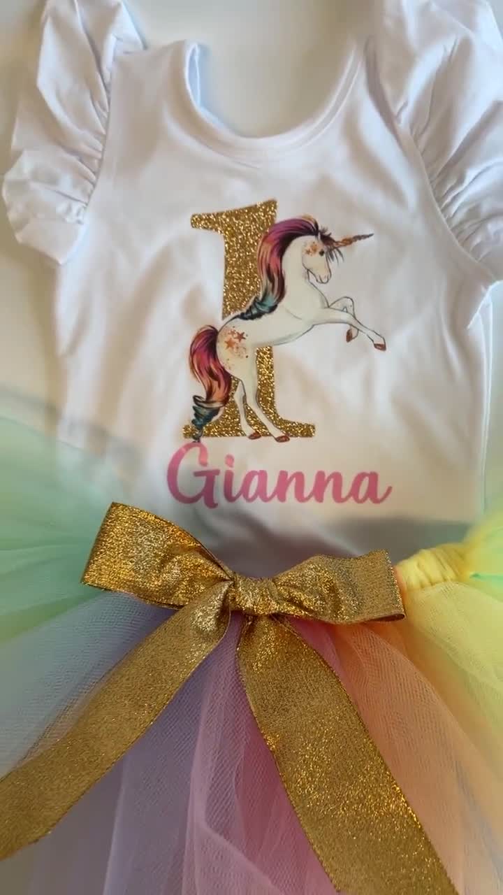 Diadema de unicornio para bebé y niña, para el primer cumpleaños, con  diseño de princesa, de algodón, con tutú arcoíris