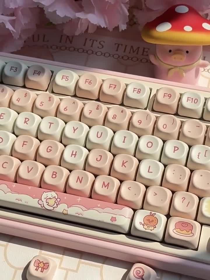 ｋｉｉ♡様 Chiikawa Pink White PBT Keycaps 131 Key Cap for MX