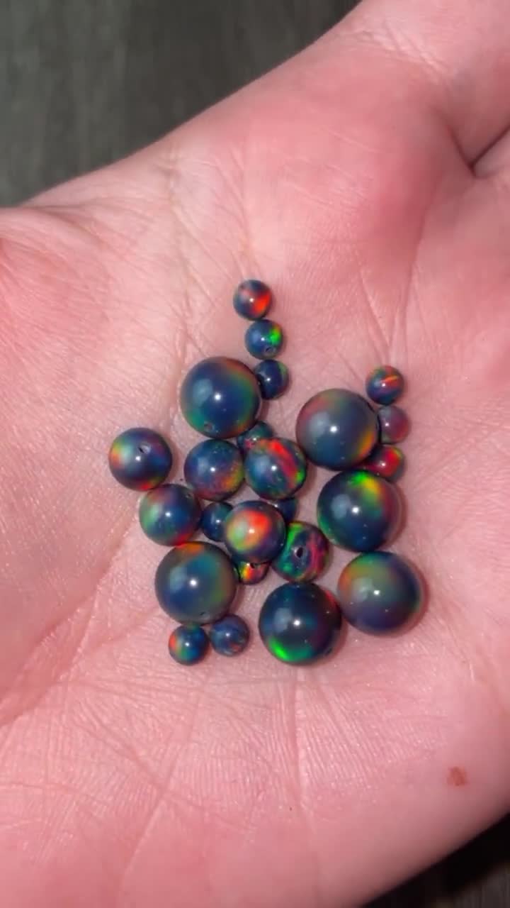 Opal Craft Beads - Black Rainbow Opalescence Beads - Jewelry