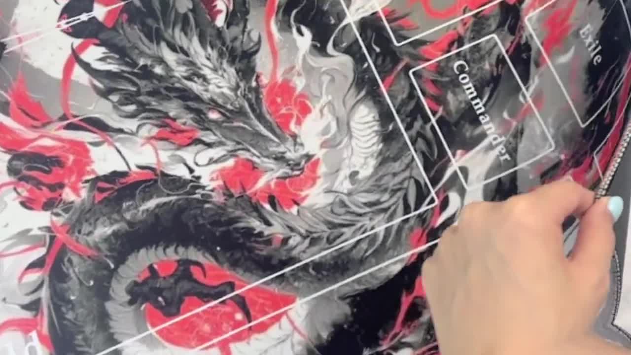 TCGプレイマット | 猫と蝶のプレイマット | 24インチ×14インチ | MTG