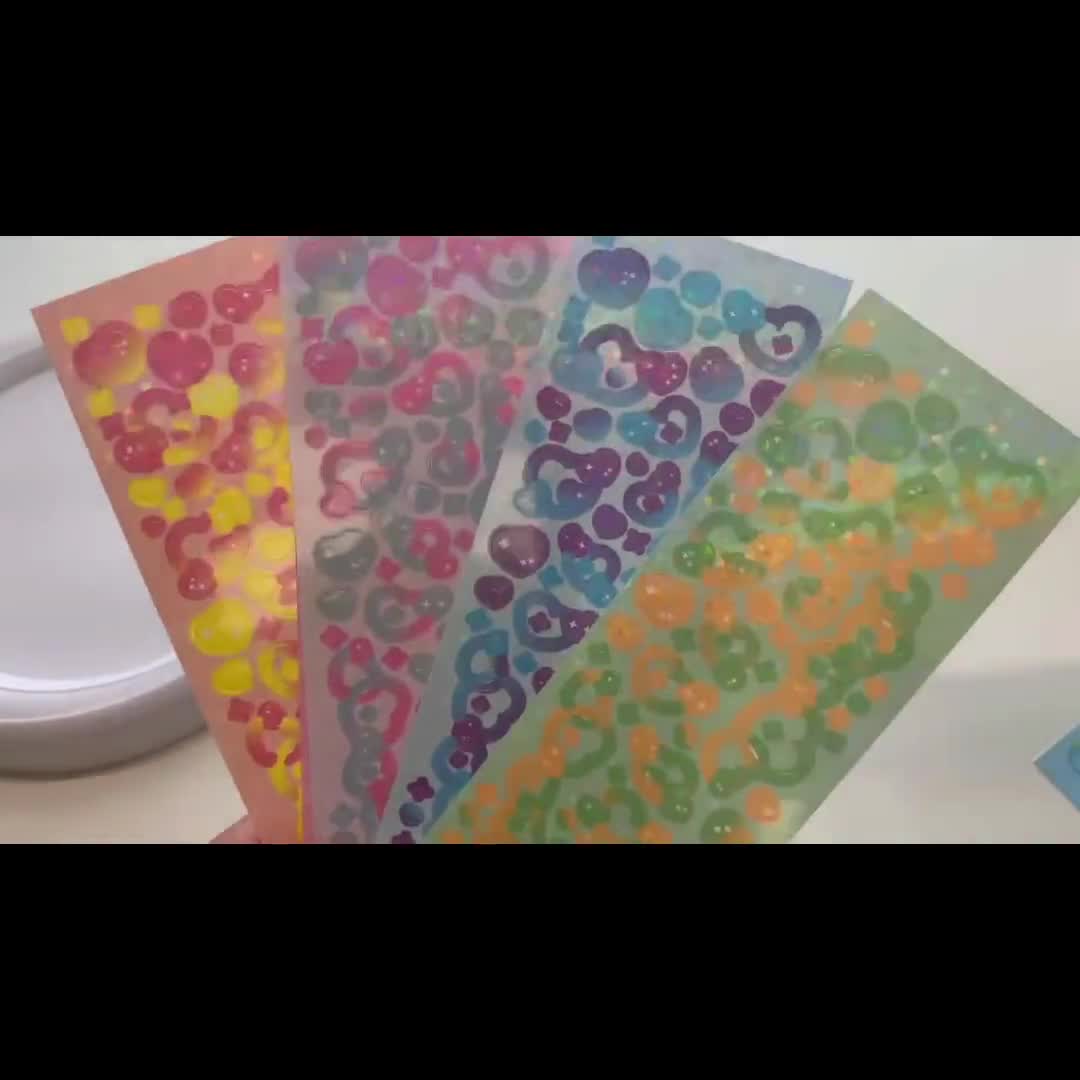Kpop Toploader Deco Stickers, Kawaii Animal Ribbon Deco Stickers