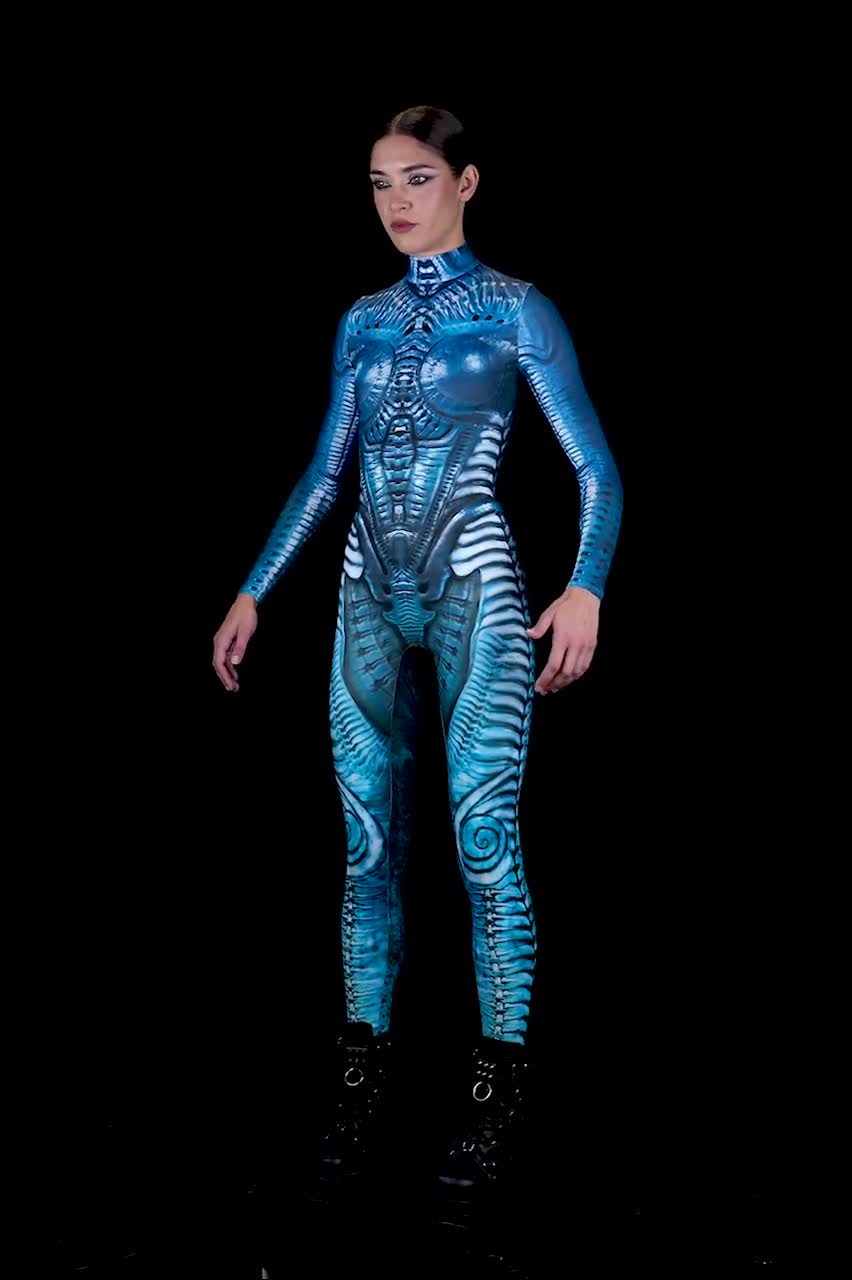 Blue Alien Halloween Catsuit, Costume di Halloween da donna, Costume da  alieno sexy, Abbigliamento da festival Donna, Costume da donna aerea, Body  da festival -  Italia