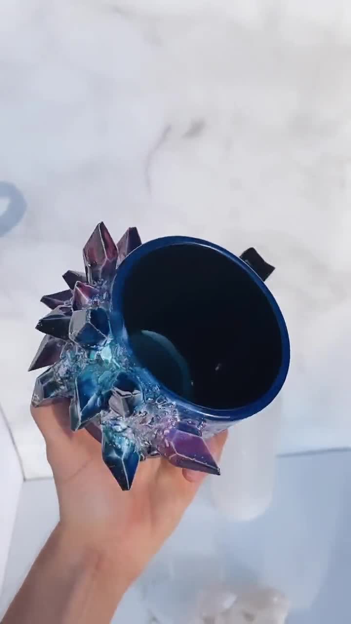 Aura Prism Crystal Mug Handmade Mug for a Unique and Artistic Way to Enjoy  Your Favorite Hot Beverage With a Touch of Natural Beauty 