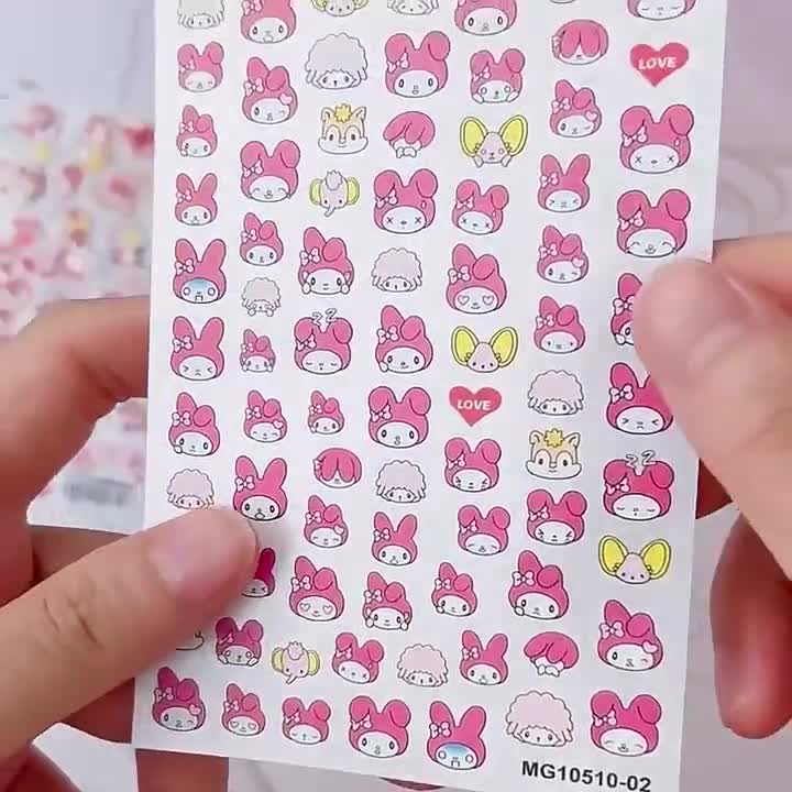 Cute Nail Decals Set Kawaii Nail Sticker Lovely Nail Wraps Sweet Nail  Tattoos 