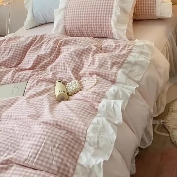 Princess Style Lace Ruffle Comforter Set Soft And - Temu