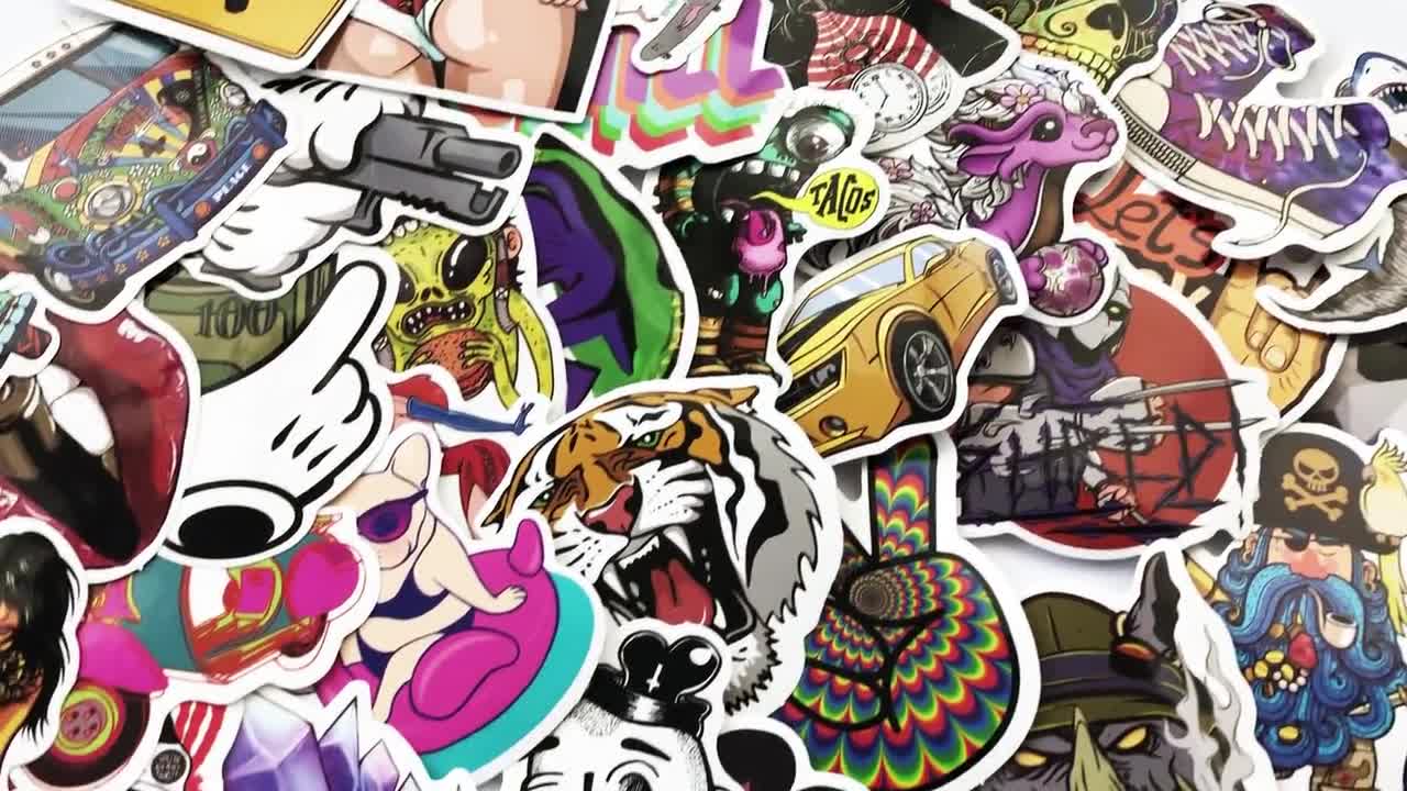 66 Coole Pop Art Graffiti Sticker für Skateboards Autos Laptops Handy  Aufkleber Toll für Kinder Jugendliche Erwachsene BJ - .de