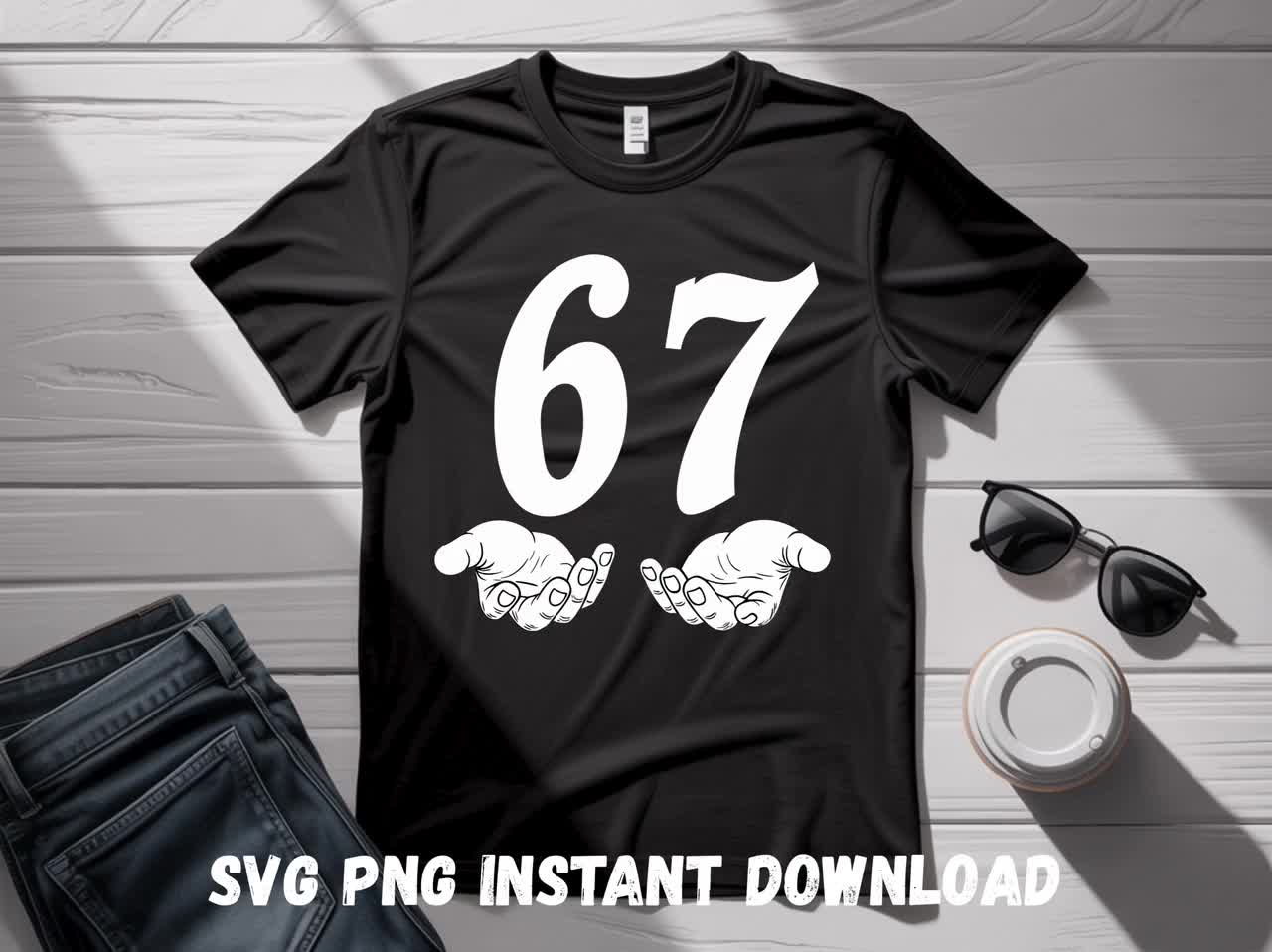 Six Seven Meme Hands SVG PNG: Viral Gen Z Design (digital Download