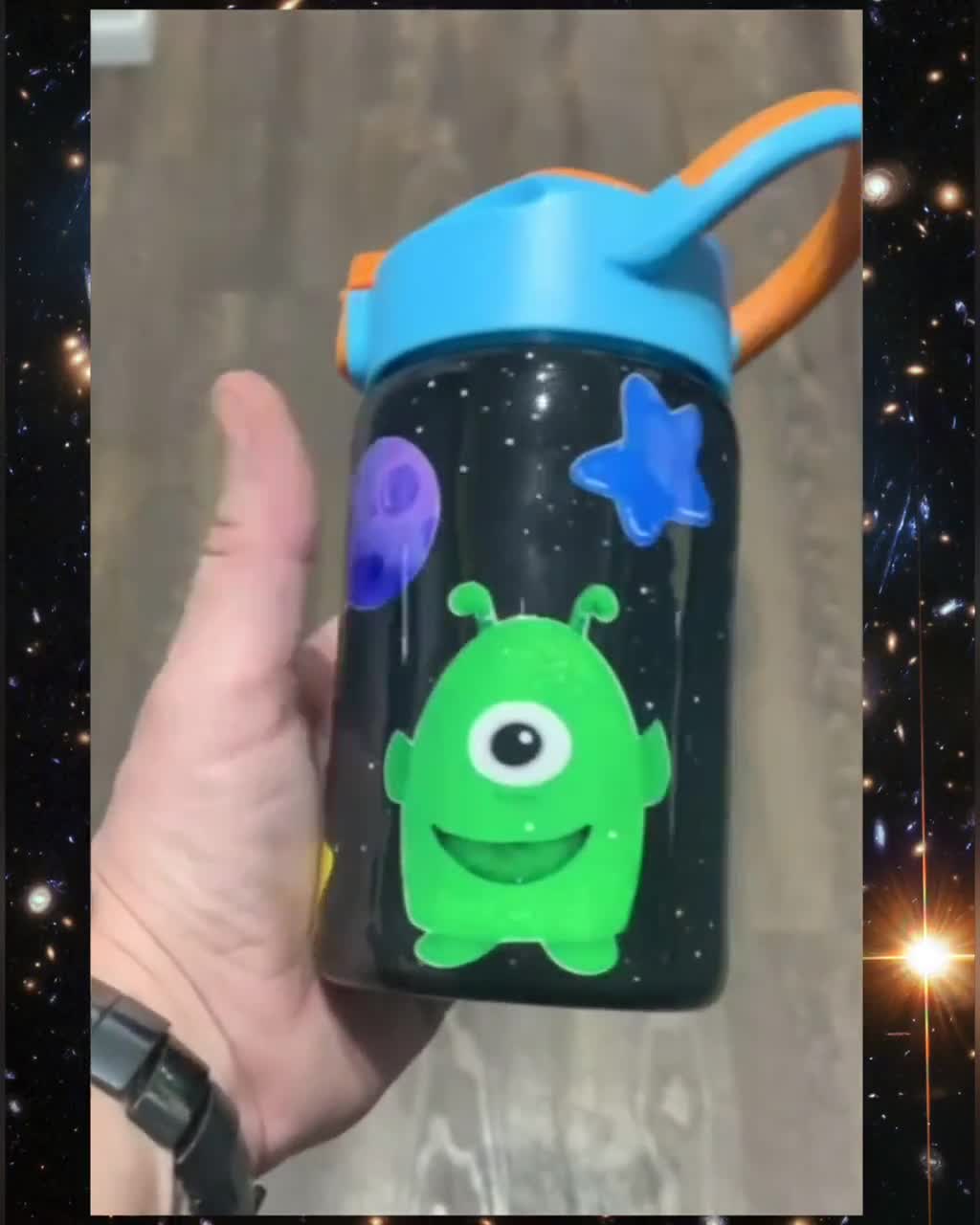 Kids Cute 15oz Zak Water Bottle, Aliens, Stars and Astronauts