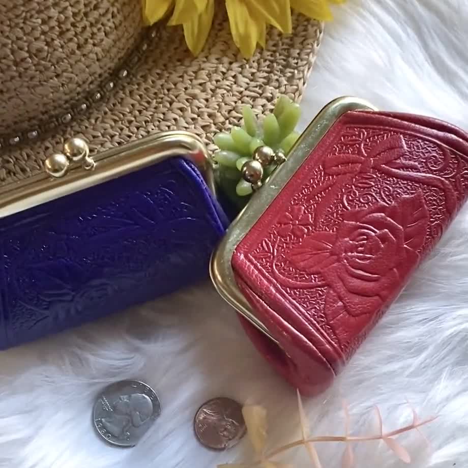 Leather Small Clasp Coin Purse ,leather Coin Purse, Genuine