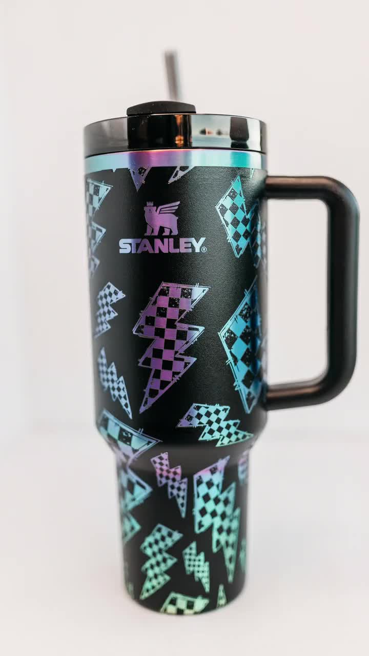 Checkers in Lightening Bolts | Laser Engraved | Stanley 30oz Quencher or ProTour Tumbler video poster