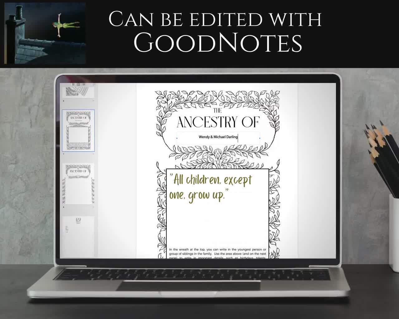 Our Family Tree Notebook for 8 Generations Digital Edition Genealogy Chart  and Ancestry Book for 255 ancestors, GoodNotes journal - House Elves  Anonymous