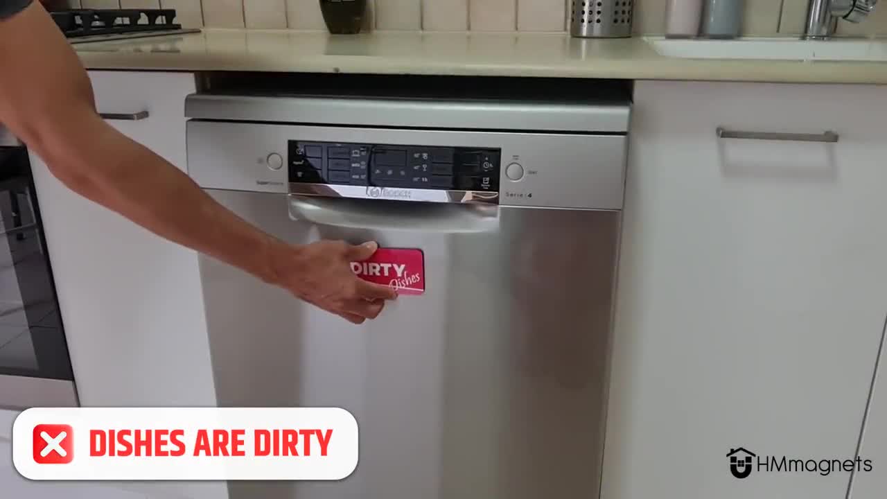 High Quality Thick Dishwasher Magnet Clean/Dirty Sign That Will Never Fall - 70's Flower Power